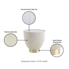 Manhattan Comfort Anderson Modern Sintered Stone Top Upholstered End Table in Cream - Set of 2