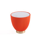 Manhattan Comfort Anderson Modern Sintered Stone Top Upholstered End Table in Orange - Set of 2