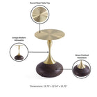 Manhattan Comfort Patchin Modern End Table in Brown and Gold - Set of 2