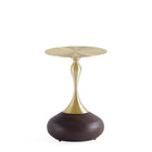 Manhattan Comfort Patchin Modern End Table in Brown and Gold - Set of 2