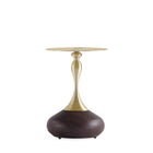 Manhattan Comfort Patchin Modern End Table in Brown and Gold - Set of 2