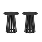 Manhattan Comfort Layla Scandinavian Modern End Table in Black - Set of 2