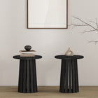 Manhattan Comfort Layla Scandinavian Modern End Table in Black - Set of 2