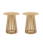 Manhattan Comfort Layla Scandinavian Modern End Table in Light Oak - Set of 2