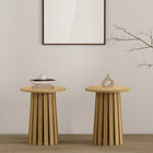Manhattan Comfort Layla Scandinavian Modern End Table in Light Oak - Set of 2