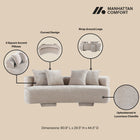Manhattan Comfort Verandah Mid-Century Modern 2-Piece Sofa Set in Beige - 2-LSAC1769-BE