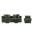 Manhattan Comfort Verandah Mid-Century Modern 2-Piece Sofa Set in Olive Green