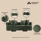 Manhattan Comfort Verandah Mid-Century Modern 2-Piece Sofa Set in Olive Green - 2-LSAC1769-OG
