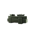Manhattan Comfort Verandah Mid-Century Modern 2-Piece Sofa Set in Olive Green - 2-LSAC1769-OG