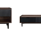 Manhattan Comfort Duane Mid-Century Modern 2-Piece Coffee Table & End Table Set in Black
