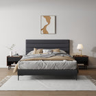Manhattan Comfort Duane Mid-Century Modern 20" Fluted Nightstand in Black (1-Drawer) - Set of 2