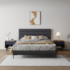 Manhattan Comfort Duane Mid-Century Modern 20" Fluted Nightstand in Navy Blue (1-Drawer) - Set of 2