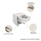 Manhattan Comfort Granville Modern 18" Nightstand in White (1-Drawer) - Set of 2