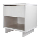 Manhattan Comfort Granville Modern 18" Nightstand in White (1-Drawer) - Set of 2