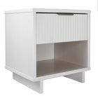 Manhattan Comfort Granville Modern 18" Nightstand in White (1-Drawer) - Set of 2