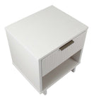 Manhattan Comfort Granville Modern 18" Nightstand in White (1-Drawer) - Set of 2