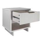 Manhattan Comfort Granville Modern 18" Nightstand in White (1-Drawer) - Set of 2