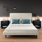 Manhattan Comfort Granville Modern 18" Nightstand in Black (1-Drawer) - Set of 2