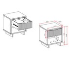 Manhattan Comfort Granville Modern 18" Nightstand in Black (1-Drawer) - Set of 2