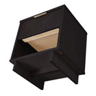 Manhattan Comfort Granville Modern 18" Nightstand in Black (1-Drawer) - Set of 2