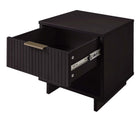 Manhattan Comfort Granville Modern 18" Nightstand in Black (1-Drawer) - Set of 2