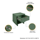 Manhattan Comfort Granville Modern 18" Nightstand in Sage Green (1-Drawer) - Set of 2