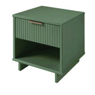 Manhattan Comfort Granville Modern 18" Nightstand in Sage Green (1-Drawer) - Set of 2