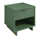 Manhattan Comfort Granville Modern 18" Nightstand in Sage Green (1-Drawer) - Set of 2