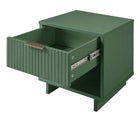 Manhattan Comfort Granville Modern 18" Nightstand in Sage Green (1-Drawer) - Set of 2