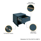 Manhattan Comfort Granville Modern 18" Nightstand in Midnight Blue (1-Drawer) - Set of 2