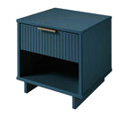 Manhattan Comfort Granville Modern 18" Nightstand in Midnight Blue (1-Drawer) - Set of 2