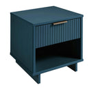 Manhattan Comfort Granville Modern 18" Nightstand in Midnight Blue (1-Drawer) - Set of 2