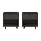 Manhattan Comfort Granville Modern 18" Nightstand in Charcoal Gray (1-Drawer) - Set of 2