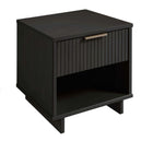 Manhattan Comfort Granville Modern 18" Nightstand in Charcoal Gray (1-Drawer) - Set of 2