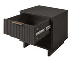 Manhattan Comfort Granville Modern 18" Nightstand in Charcoal Gray (1-Drawer) - Set of 2