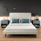 Manhattan Comfort Granville Modern 18" Nightstand in Light Gray (1-Drawer) - Set of 2