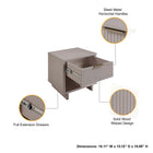 Manhattan Comfort Granville Modern 18" Nightstand in Light Gray (1-Drawer) - Set of 2