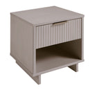 Manhattan Comfort Granville Modern 18" Nightstand in Light Gray (1-Drawer) - Set of 2