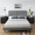 Manhattan Comfort Granville Modern 18" Nightstand in Black (2-Drawer) - Set of 2