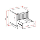Manhattan Comfort Granville Modern 18" Nightstand in Black (2-Drawer) - Set of 2
