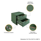 Manhattan Comfort Granville Modern 18" Nightstand in Sage Green (2-Drawer) - Set of 2