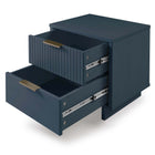 Manhattan Comfort Granville Modern 18" Nightstand in Midnight Blue (2-Drawer) - Set of 2