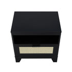 Manhattan Comfort Sheridan Mid-Century Modern 22" Nightstand in Black (1-Drawer) - Set of 2