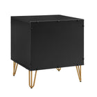 Manhattan Comfort Dumbo Modern 20" Fluted Nightstand in Black (2-Drawer) - Set of 2