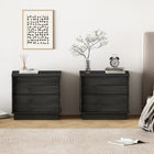 Manhattan Comfort Horizon Modern 22" Nightstand in Charcoal Gray (2-Drawer) - Set of 2