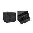 Manhattan Comfort Horizon Modern 22" Nightstand in Charcoal Gray (2-Drawer) - Set of 2