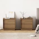 Manhattan Comfort Horizon Modern 22" Nightstand in Maple (2-Drawer) - Set of 2