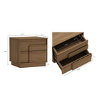 Manhattan Comfort Horizon Modern 22" Nightstand in Maple (2-Drawer) - Set of 2