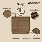 Manhattan Comfort Horizon Modern 22" Nightstand in Maple (2-Drawer) - Set of 2