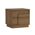 Manhattan Comfort Horizon Modern 22" Nightstand in Maple (2-Drawer) - Set of 2